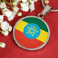Ethiopia Flag Necklace Ethiopia Flag Stainless Steel or 18k Gold 18-22" - Express Your Love Gifts