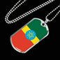 Ethiopia Flag Necklace Ethiopia Flag Stainless Steel or 18k Gold Dog Tag 24" - Express Your Love Gifts