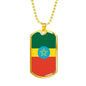 Ethiopia Flag Necklace Ethiopia Flag Stainless Steel or 18k Gold Dog Tag 24" - Express Your Love Gifts