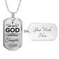 Faith Ask Until God Necklace Stainless Steel or 18k Gold Dog Tag 24" Chain-Express Your Love Gifts