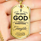 Faith Ask Until God Necklace Stainless Steel or 18k Gold Dog Tag 24" Chain-Express Your Love Gifts