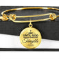 Faith Ask Until God Stainless Steel or 18k Gold Circle Bangle Bracelet - Express Your Love Gifts