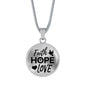 Faith Hope Love Corinthians Circle Necklace Stainless Steel or 18k Gold 18-22"-Express Your Love Gifts