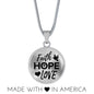 Faith Hope Love Corinthians Circle Necklace Stainless Steel or 18k Gold 18-22"-Express Your Love Gifts