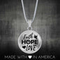 Faith Hope Love Corinthians Circle Necklace Stainless Steel or 18k Gold 18-22"-Express Your Love Gifts
