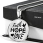Faith Hope Love Corinthians Circle Necklace Stainless Steel or 18k Gold 18-22"-Express Your Love Gifts