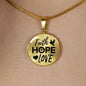 Faith Hope Love Corinthians Circle Necklace Stainless Steel or 18k Gold 18-22"-Express Your Love Gifts