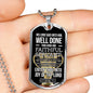 Faithful Servant Matthew 25:21 Stainless Steel or 18k Gold Dog Tag Necklace 24" Chain-Express Your Love Gifts