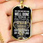 Faithful Servant Matthew 25:21 Stainless Steel or 18k Gold Dog Tag Necklace 24" Chain-Express Your Love Gifts