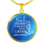 Family Is The Anchor Necklace Stainless Steel or 18k Gold Dog Tag 24" Chain-Express Your Love Gifts
