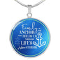 Family Is The Anchor Necklace Stainless Steel or 18k Gold Dog Tag 24" Chain-Express Your Love Gifts