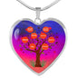 Family Tree Necklace Stainless Steel or 18k Gold Heart Pendant 18-22" - Express Your Love Gifts