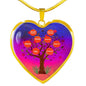 Family Tree Necklace Stainless Steel or 18k Gold Heart Pendant 18-22" - Express Your Love Gifts