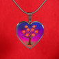 Family Tree Necklace Stainless Steel or 18k Gold Heart Pendant 18-22" - Express Your Love Gifts