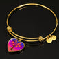 Family Tree Stainless Steel or 18k Gold Heart Bangle Bracelet - Express Your Love Gifts