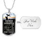 Father And Daughter Dad Dog Tag Stainless Steel or 18k Gold 24" Chain Gift For Dad - Express Your Love Gifts