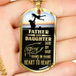 Father And Daughter Dad Dog Tag Stainless Steel or 18k Gold 24" Chain Gift For Dad - Express Your Love Gifts