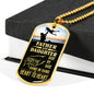 Father And Daughter Dad Dog Tag Stainless Steel or 18k Gold 24" Chain Gift For Dad - Express Your Love Gifts