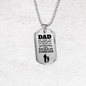 Father Gift Dad Gift Necklace Stainless Steel or 18k Gold Dog Tag 24" Chain-Express Your Love Gifts