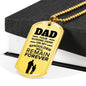 Father Gift Dad Gift Necklace Stainless Steel or 18k Gold Dog Tag 24" Chain-Express Your Love Gifts
