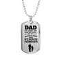 Father Gift Dad Gift Necklace Stainless Steel or 18k Gold Dog Tag 24" Chain-Express Your Love Gifts