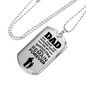 Father Gift Dad Gift Necklace Stainless Steel or 18k Gold Dog Tag 24" Chain-Express Your Love Gifts