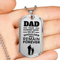Father Gift Dad Gift Necklace Stainless Steel or 18k Gold Dog Tag 24" Chain-Express Your Love Gifts