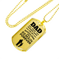 Father Gift Dad Gift Necklace Stainless Steel or 18k Gold Dog Tag 24" Chain-Express Your Love Gifts