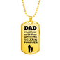 Father Gift Dad Gift Necklace Stainless Steel or 18k Gold Dog Tag 24" Chain-Express Your Love Gifts
