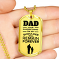 Father Gift Dad Gift Necklace Stainless Steel or 18k Gold Dog Tag 24" Chain-Express Your Love Gifts