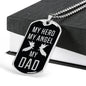 Father Memorial Dad My Hero My Angel Dad Dog Tag Stainless Steel or 18k Gold 24" Chain - Express Your Love Gifts