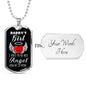 Father Memorial Remembrance Dog Tag Stainless Steel or 18k Gold 24" Chain - Express Your Love Gifts