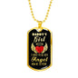 Father Memorial Remembrance Dog Tag Stainless Steel or 18k Gold 24" Chain - Express Your Love Gifts