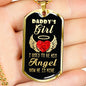 Father Memorial Remembrance Dog Tag Stainless Steel or 18k Gold 24" Chain - Express Your Love Gifts
