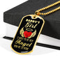 Father Memorial Remembrance Dog Tag Stainless Steel or 18k Gold 24" Chain - Express Your Love Gifts