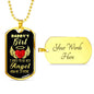 Father Memorial Remembrance Dog Tag Stainless Steel or 18k Gold 24" Chain - Express Your Love Gifts