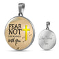 Fear Not God Is With You Isaiah 41:10 Christian Faith Circle Necklace - Express Your Love Gifts