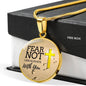 Fear Not God Is With You Isaiah 41:10 Christian Faith Circle Necklace - Express Your Love Gifts