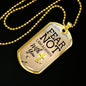 Fear Not God Is With You Isaiah 41:10 Stainless Steel or 18k Gold Dog Tag 24" Chain-Express Your Love Gifts