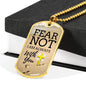 Fear Not God Is With You Isaiah 41:10 Stainless Steel or 18k Gold Dog Tag 24" Chain-Express Your Love Gifts