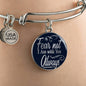 Fear Not I Am With You Deuteronomy 31:6 Stainless Steel or 18k Gold Circle Bangle Bracelet - Express Your Love Gifts