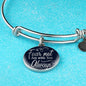 Fear Not I Am With You Deuteronomy 31:6 Stainless Steel or 18k Gold Circle Bangle Bracelet - Express Your Love Gifts