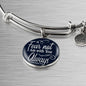 Fear Not I Am With You Deuteronomy 31:6 Stainless Steel or 18k Gold Circle Bangle Bracelet - Express Your Love Gifts