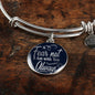 Fear Not I Am With You Deuteronomy 31:6 Stainless Steel or 18k Gold Circle Bangle Bracelet - Express Your Love Gifts