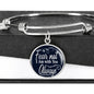 Fear Not I Am With You Deuteronomy 31:6 Stainless Steel or 18k Gold Circle Bangle Bracelet - Express Your Love Gifts