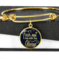 Fear Not I Am With You Deuteronomy 31:6 Stainless Steel or 18k Gold Circle Bangle Bracelet - Express Your Love Gifts