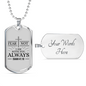 Fear Not Isaiah 41:10 Necklace Stainless Steel or 18k Gold Dog Tag w 24" Chain-Express Your Love Gifts