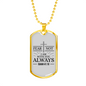 Fear Not Isaiah 41:10 Necklace Stainless Steel or 18k Gold Dog Tag w 24" Chain-Express Your Love Gifts