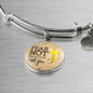 Fear Not Isaiah 41:10  Stainless Steel or 18k Gold Circle Bangle Bracelet - Express Your Love Gifts
