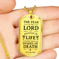Fear Of The Lord Necklace Stainless Steel or 18k Gold Dog Tag 24" Chain-Express Your Love Gifts